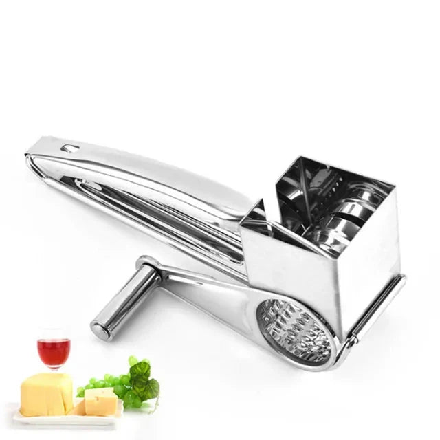 Stainless Steel Cheese Grater with Interchangeable Cutters