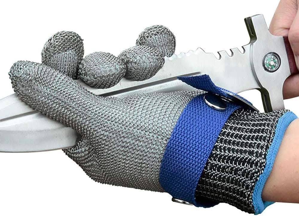 Stainless Steel Cut-Resistant Safety Gloves for Sharp-Tool Tasks, view 5