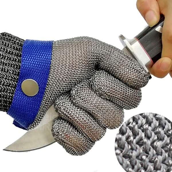 Stainless Steel Cut-Resistant Safety Gloves for Sharp-Tool Tasks, view 9