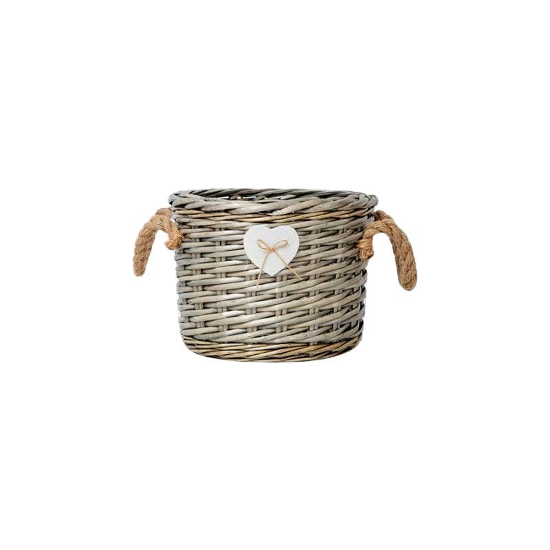 Storage Basket Gray Handwoven Functional | Thrascher