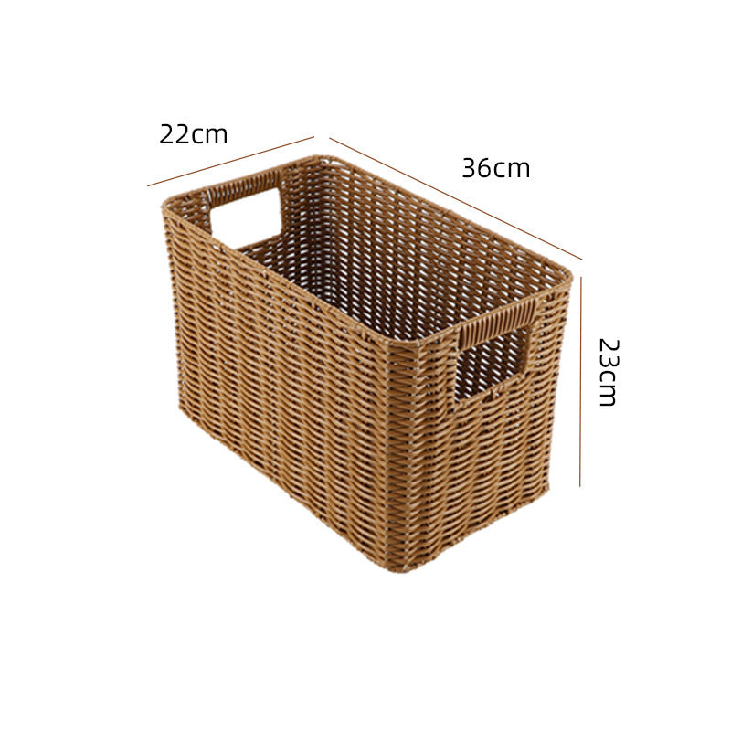 Storage Basket made of Natural Rattan Brown Khaki | Thrascher