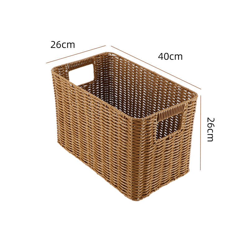 Storage Basket made of Natural Rattan Brown Khaki | Thrascher