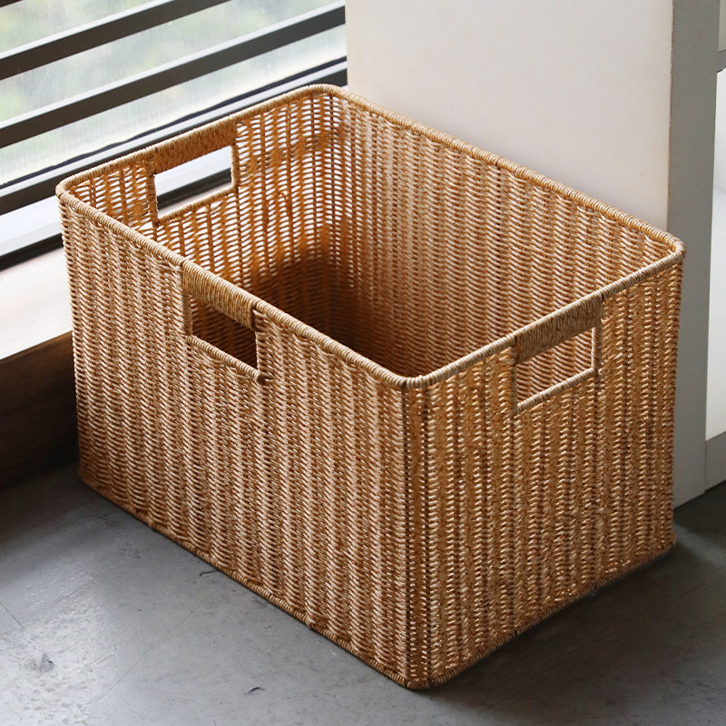 Storage Basket made of Natural Rattan Brown Khaki | Thrascher