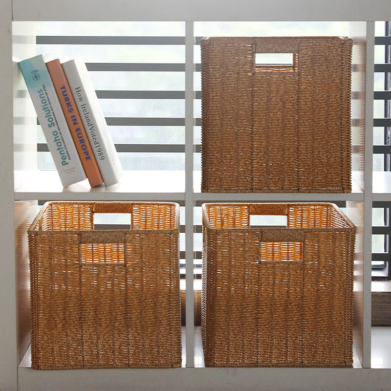 Storage Basket made of Natural Rattan Brown Khaki | Thrascher