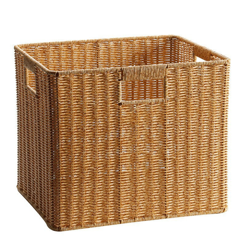 Storage Basket made of Natural Rattan Brown Khaki | Thrascher