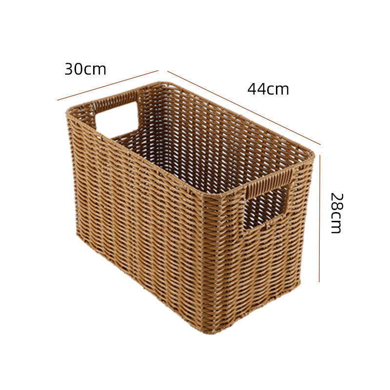 Storage Basket made of Natural Rattan Brown Khaki | Thrascher