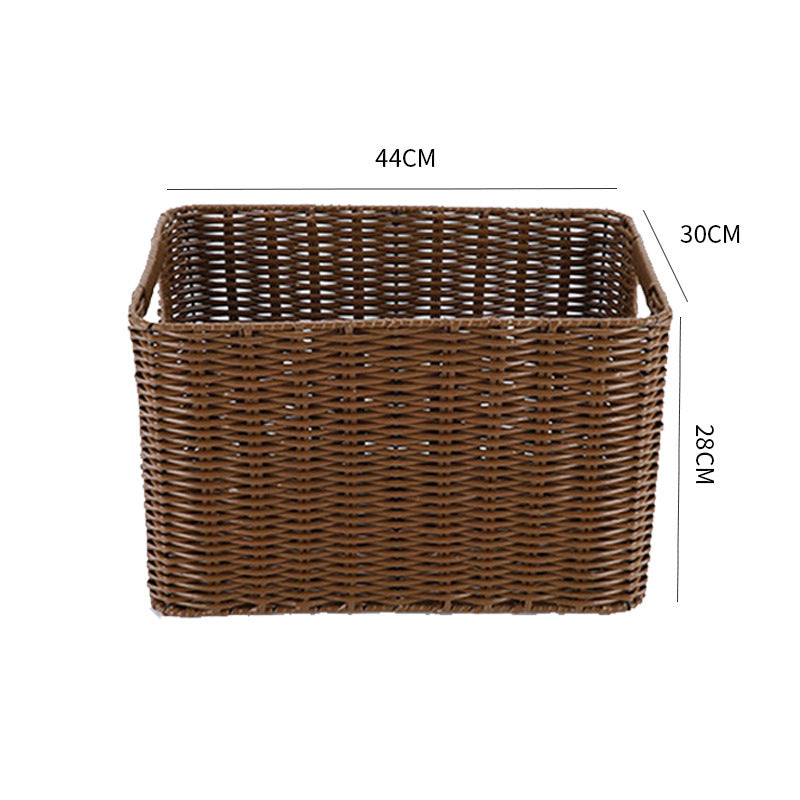 Storage Basket made of Natural Rattan Brown Khaki | Thrascher