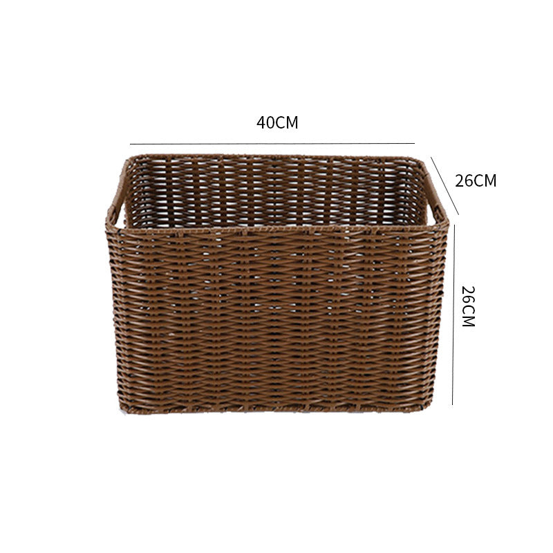 Storage Basket made of Natural Rattan Brown Khaki | Thrascher