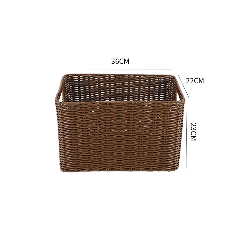Storage Basket made of Natural Rattan Brown Khaki | Thrascher