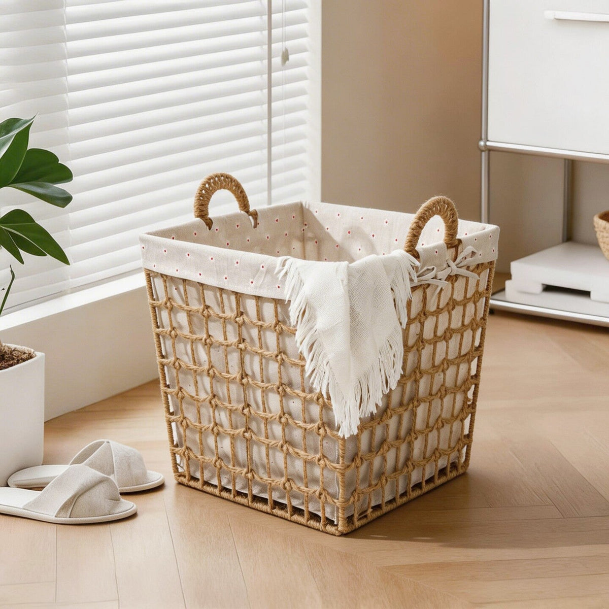 Storage Basket with Decorative Fabric Lining | Thrascher