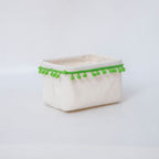Storage Basket with Decorative Pom-Pom Trim | Thrascher