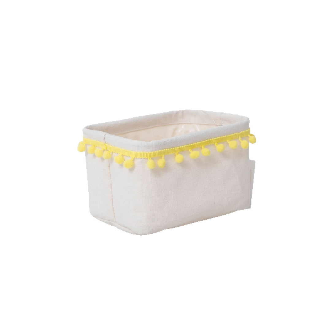Storage Basket with Decorative Pom-Pom Trim | Thrascher