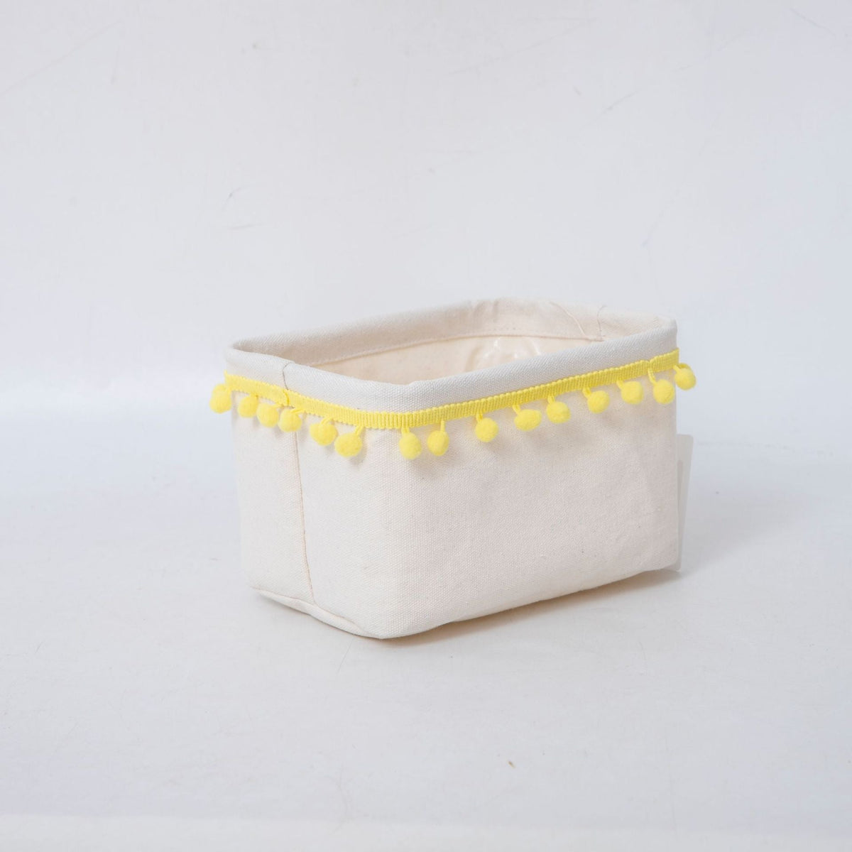 Storage Basket with Decorative Pom-Pom Trim | Thrascher