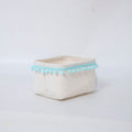 Storage Basket with Decorative Pom-Pom Trim | Thrascher