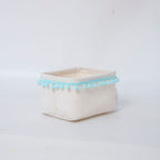 Storage Basket with Decorative Pom-Pom Trim | Thrascher