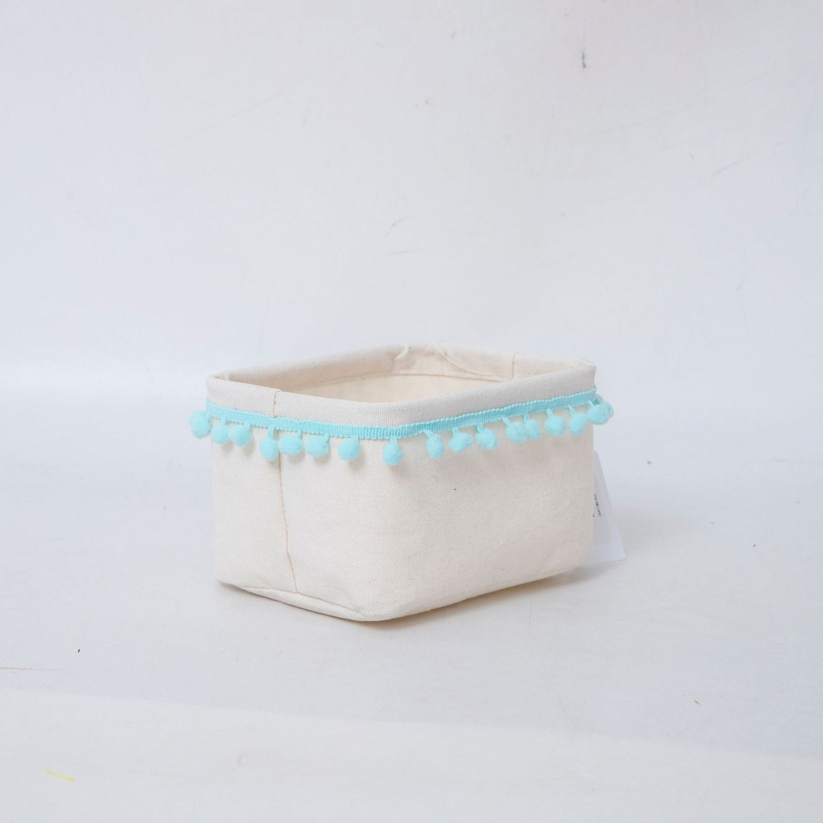 Storage Basket with Decorative Pom-Pom Trim | Thrascher