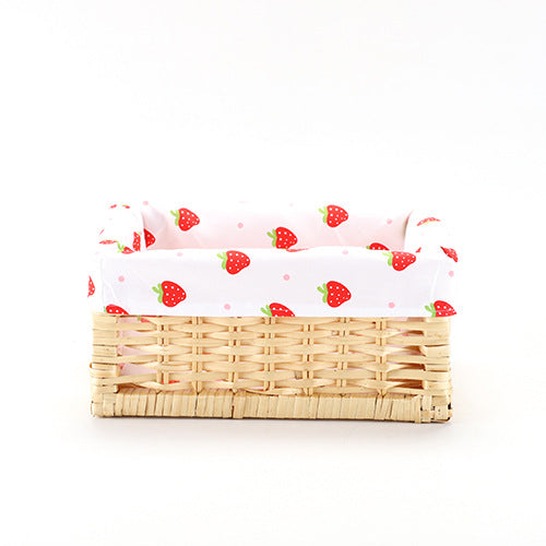 Storage Basket with Decorative Strawberry Fabric | Thrascher