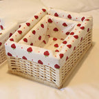 Storage Basket with Decorative Strawberry Fabric | Thrascher