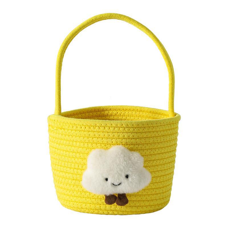Storage Basket with Playful Cloud Motif | Thrascher
