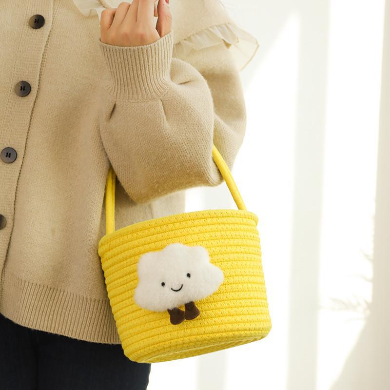 Storage Basket with Playful Cloud Motif | Thrascher