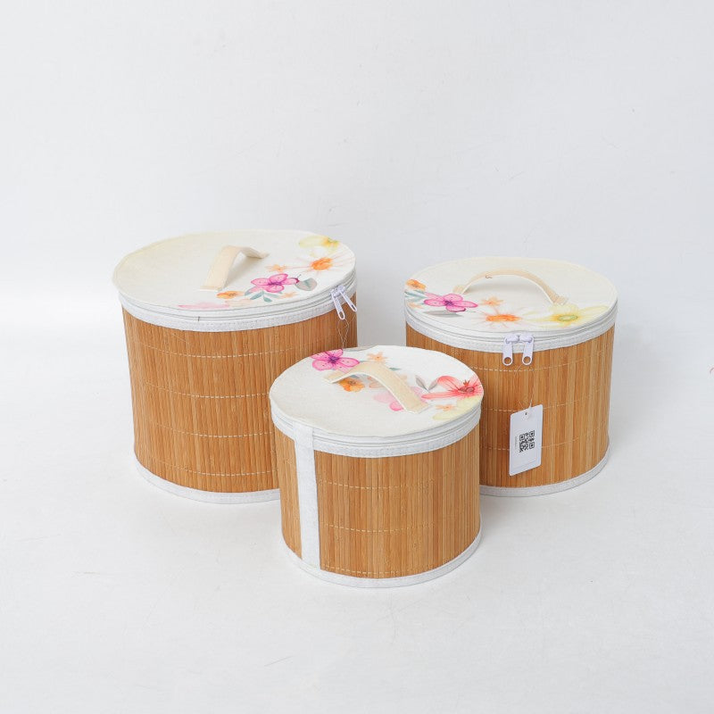 Storage Basket with Zipper and Floral Design | Thrascher