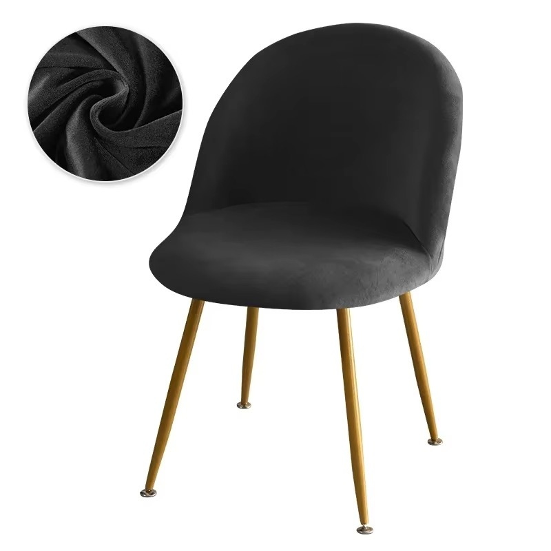 Stretch Velvet Low-Back Chair Covers for Dining and Vanity Chairs, view 10