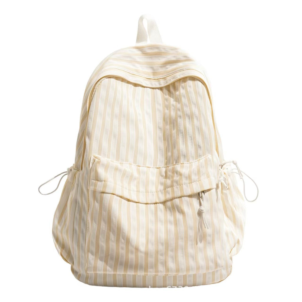 Striped Casual Daypack with Front Zip Pocket and Padded Straps, view 2