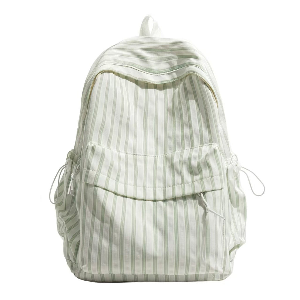 Striped Casual Daypack with Front Zip Pocket and Padded Straps, view 4