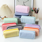 Striped Zippered Pencil Case Bag with Spacious Interior for Stationery, view 2
