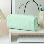 Striped Zippered Pencil Case Bag with Spacious Interior for Stationery, view 21