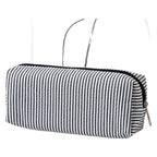 Striped Zippered Pencil Case Bag with Spacious Interior for Stationery, view 5