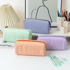 Striped Zippered Pencil Case Bag with Spacious Interior for Stationery