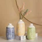 Stylish Ceramic Vase Yellow Blue | Thrascher