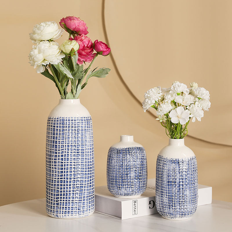 Stylish Ceramic Vase Yellow Blue | Thrascher