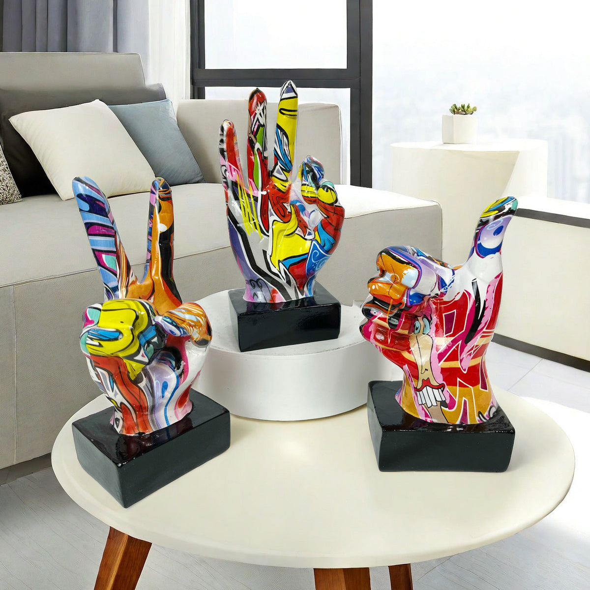 Stylish Hand Sculptures with Colorful Design | Thrascher