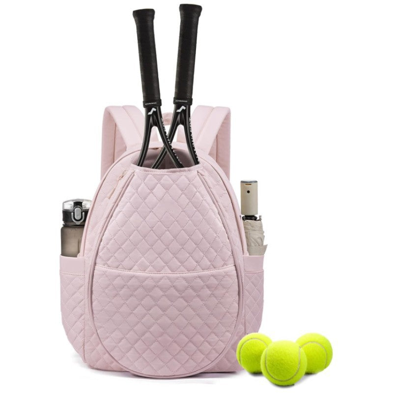 Stylish Quilted Tennis Backpack with Padded Adjustable Straps, view 12