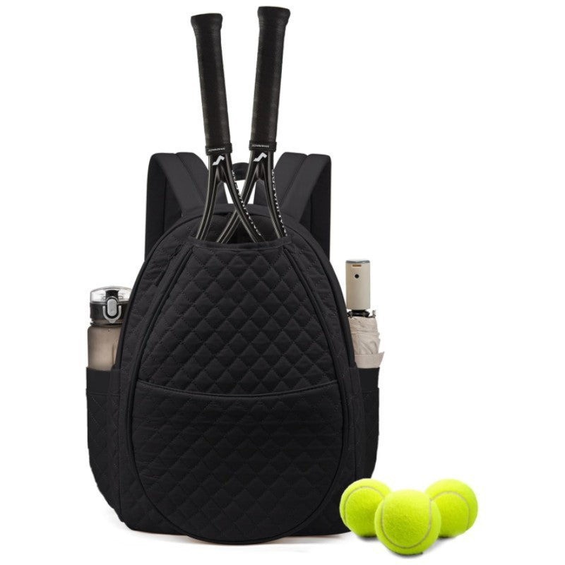 Stylish Quilted Tennis Backpack with Padded Adjustable Straps, view 2