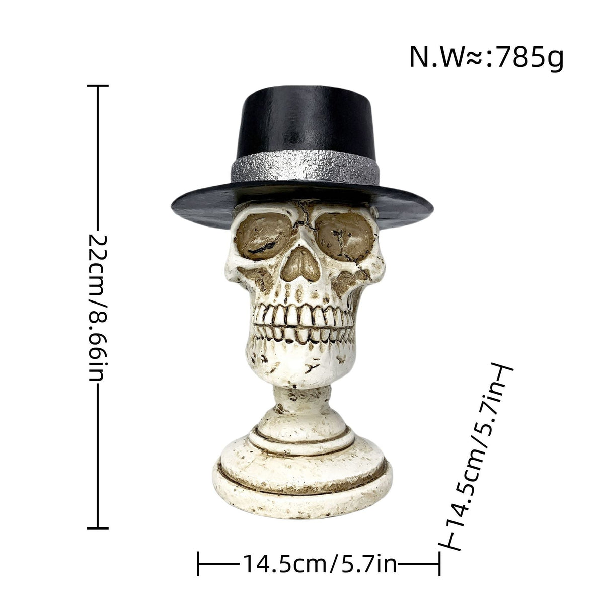 Stylish Skeleton Figure with Top Hat and Black Rose | Thrascher