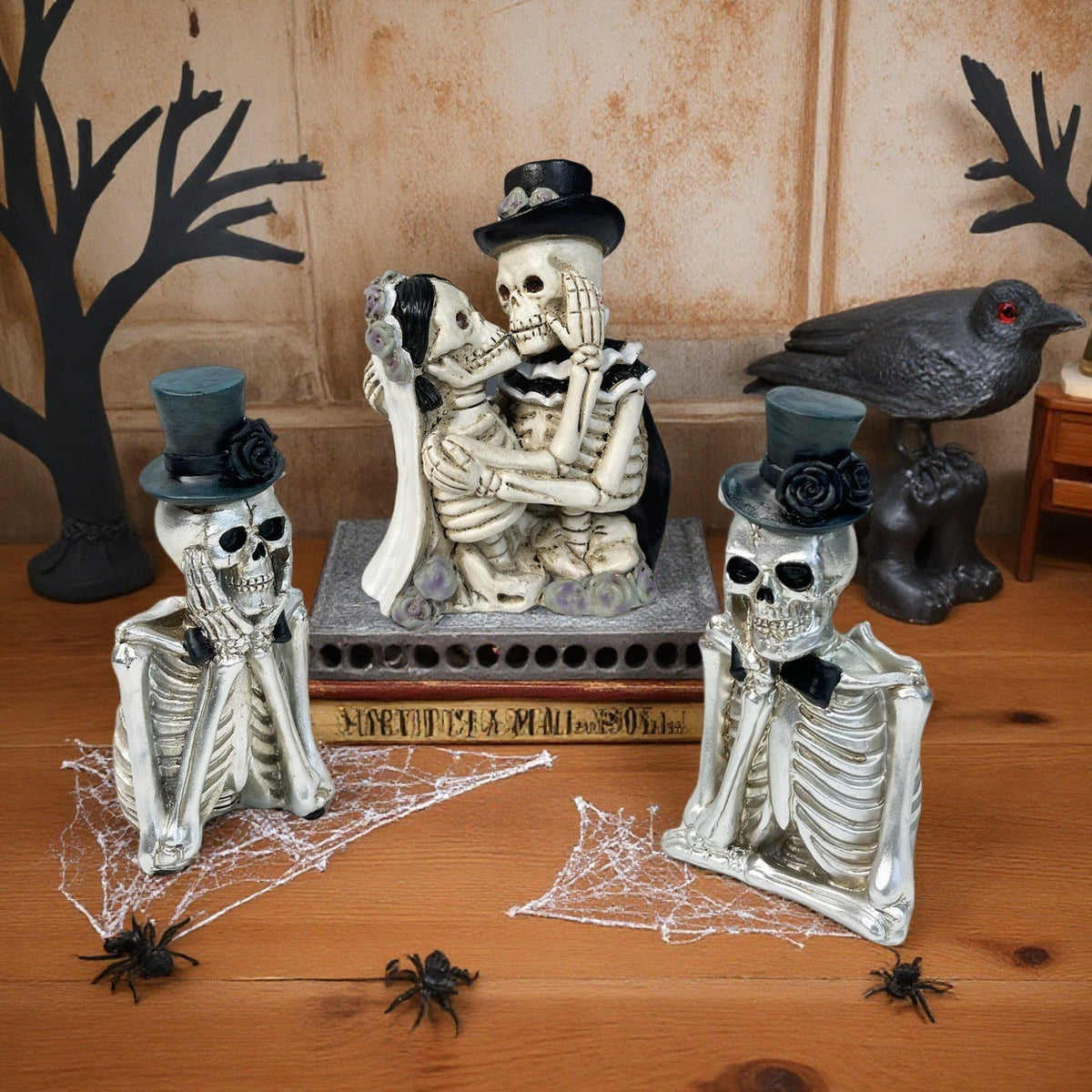 Stylish Skeleton Figure with Top Hat and Black Rose | Thrascher