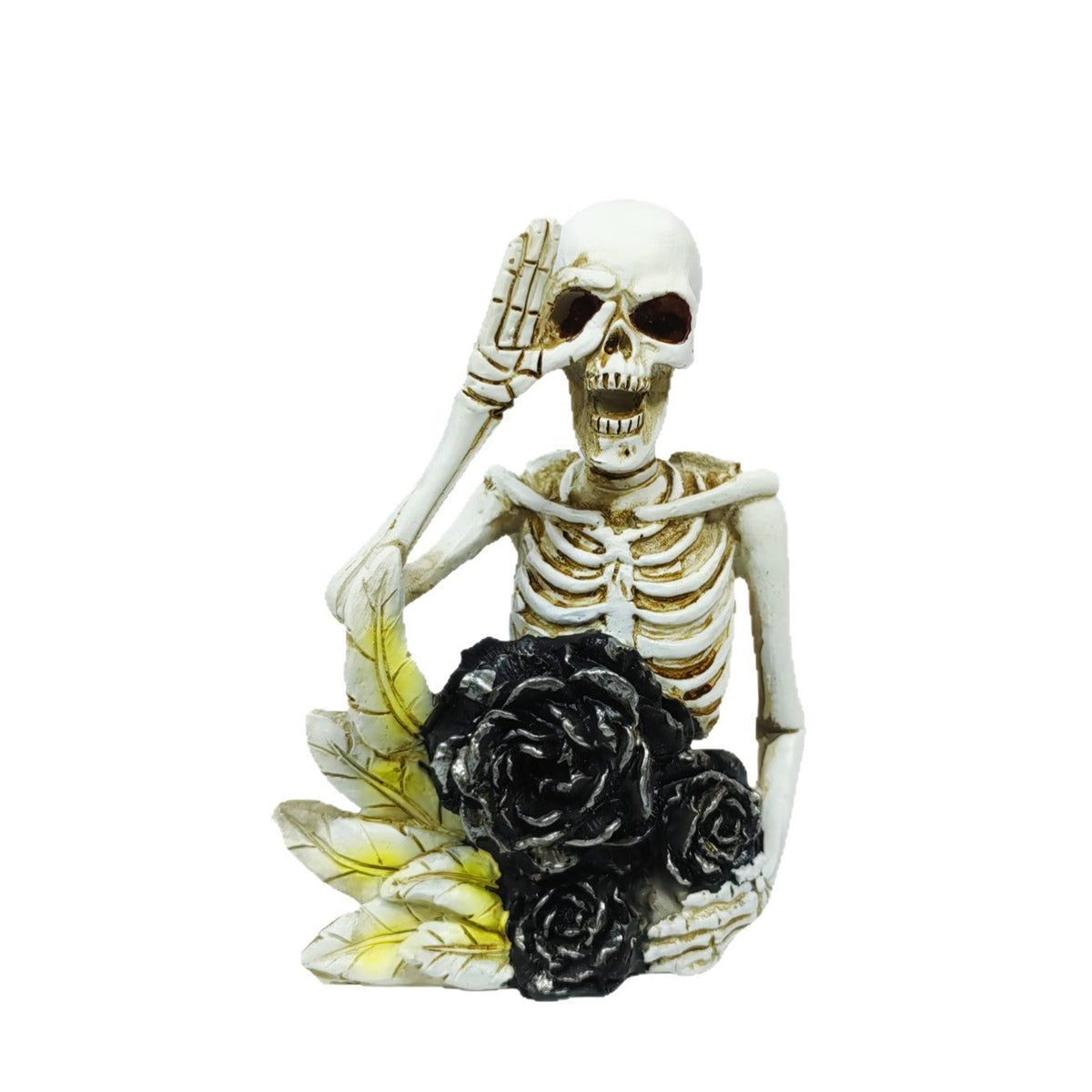 Stylish Skeleton Figure with Top Hat and Black Rose | Thrascher