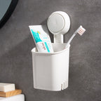 Suction-Cup Toothbrush Holder, White Plastic, 5 kg Capacity, view 2