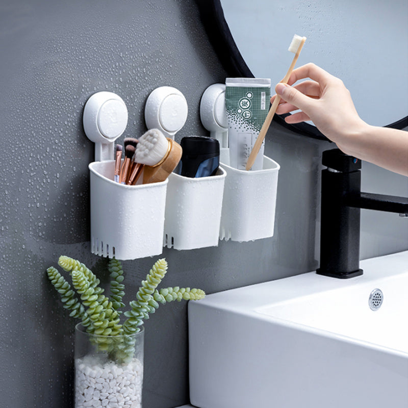 Suction-Cup Toothbrush Holder, White Plastic, 5 kg Capacity, view 4