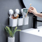 Suction-Cup Toothbrush Holder, White Plastic, 5 kg Capacity, view 4
