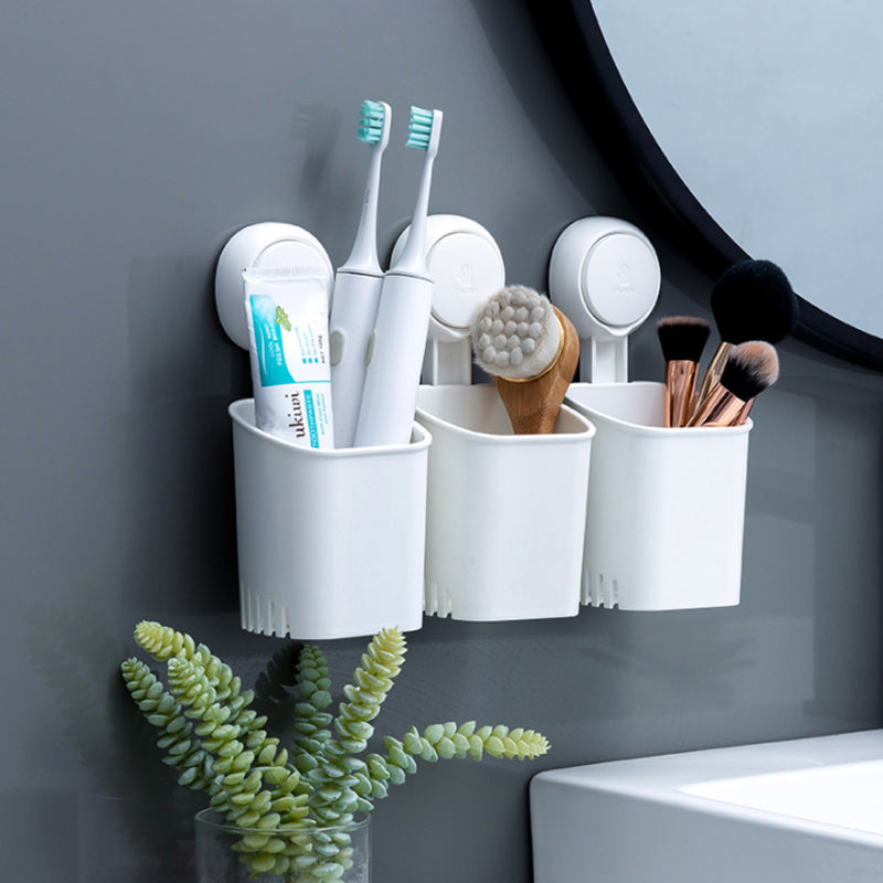 Suction-Cup Toothbrush Holder, White Plastic, 5 kg Capacity, view 5