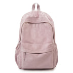 Suede Backpack with Adjustable Padded Straps and Front Zip Pocket, view 2