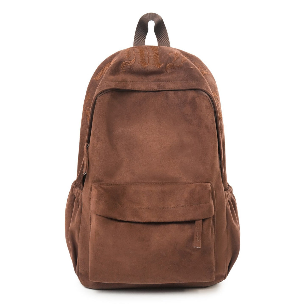 Suede Backpack with Adjustable Padded Straps and Front Zip Pocket, view 3