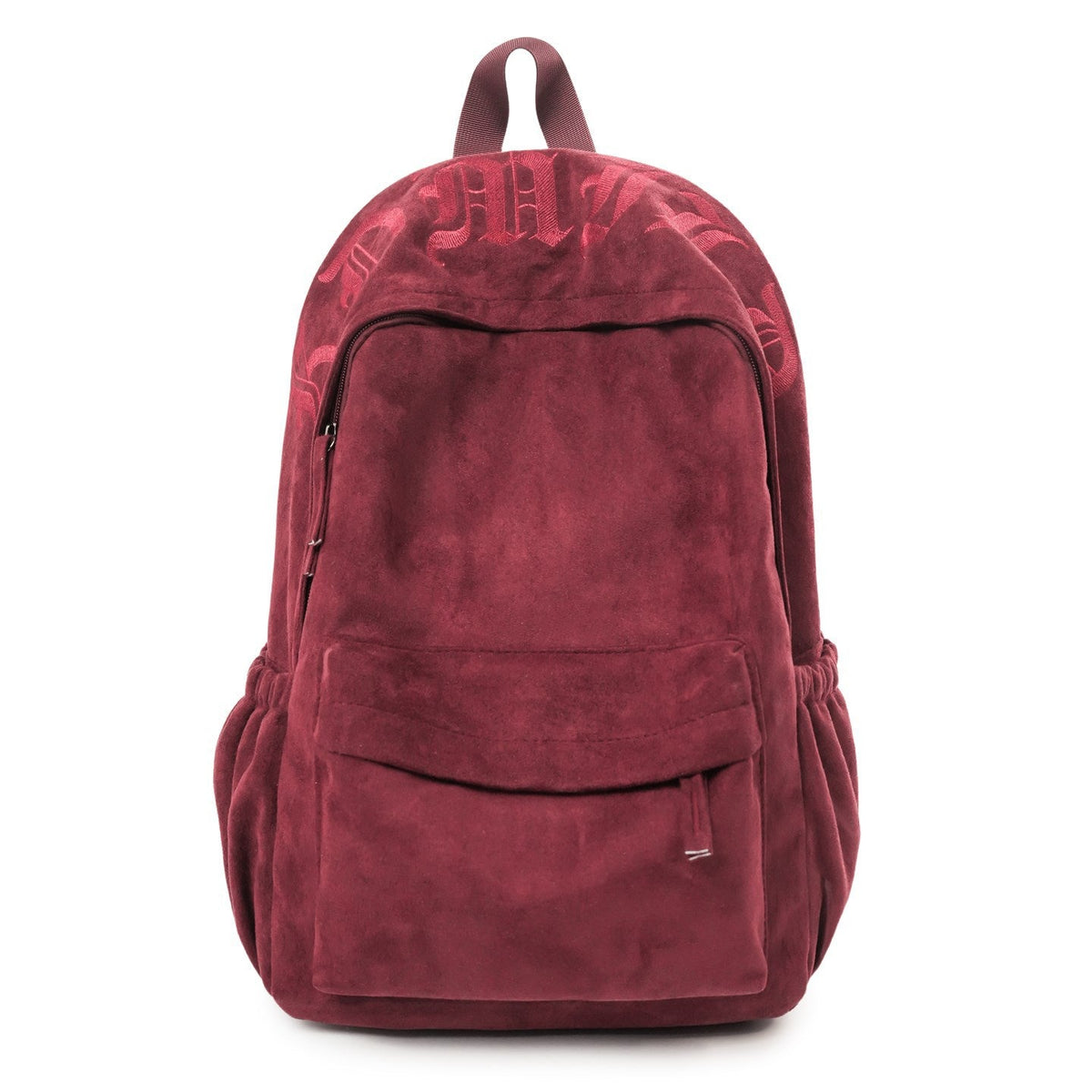 Suede Backpack with Adjustable Padded Straps and Front Zip Pocket, view 4
