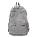 Suede Backpack with Adjustable Padded Straps and Front Zip Pocket, view 5