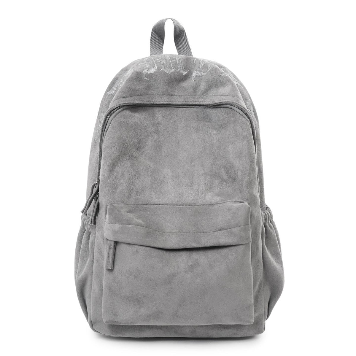 Suede Backpack with Adjustable Padded Straps and Front Zip Pocket, view 5