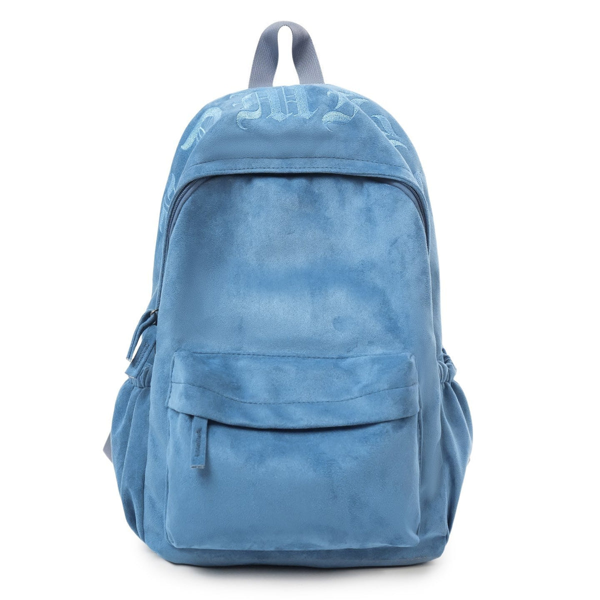 Suede Backpack with Adjustable Padded Straps and Front Zip Pocket